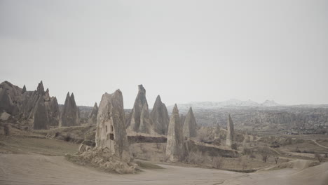 cappadocia, turkey - amazing rock formations in winter