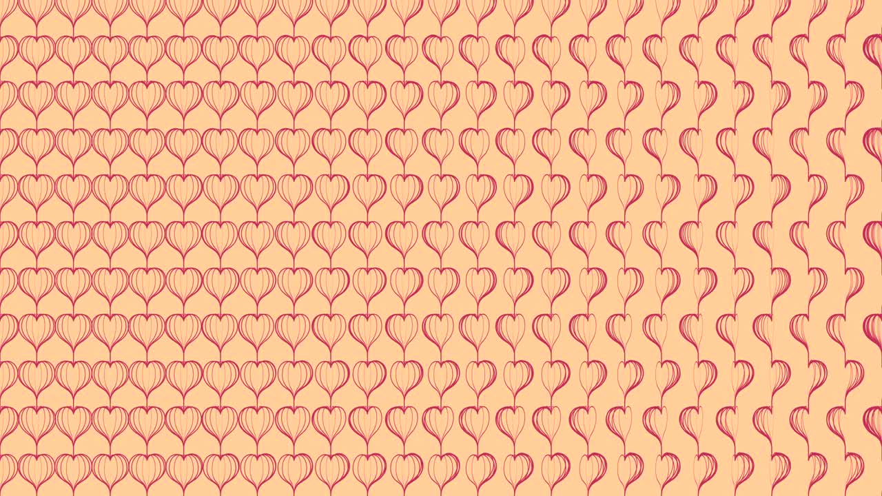 Abstract Line Love Heart shape rotate moving illustration pink color, valentine concept design on old rose background seamless looping animation 4K with copy space