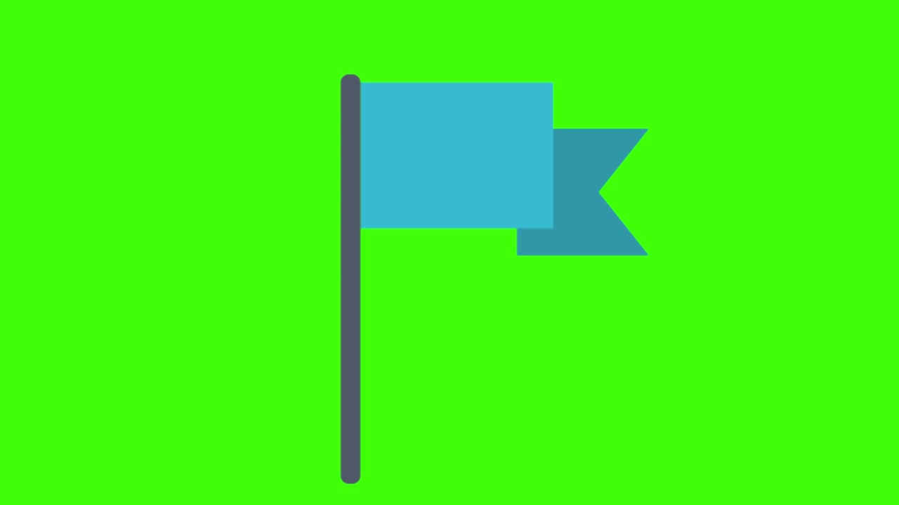 녹색 화면에 날카로운 가장자리가 있는 애니메이션 파란 발 아이콘이 나타납니다.