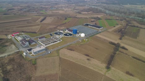 waste water sewage treatment plant waste water separation tanks camera orbits