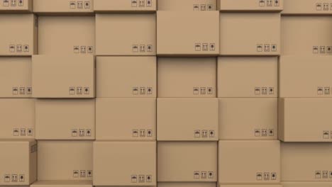 animation of stacked up multiple cardboard boxes