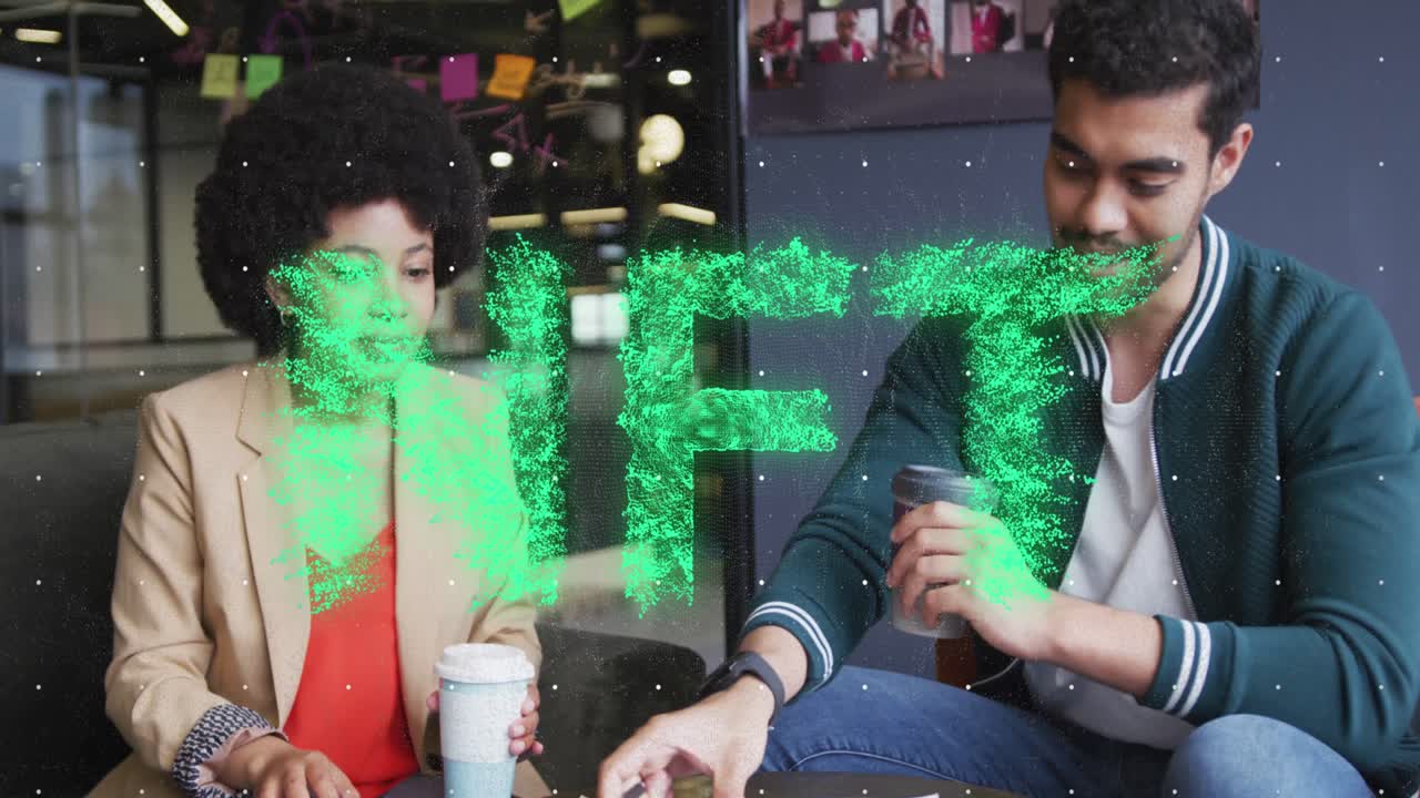 animación de procesamiento de datos ondulado sobre y y y procesamiento de datos