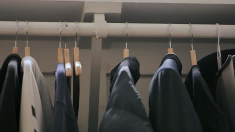 clothing rack inside a closet