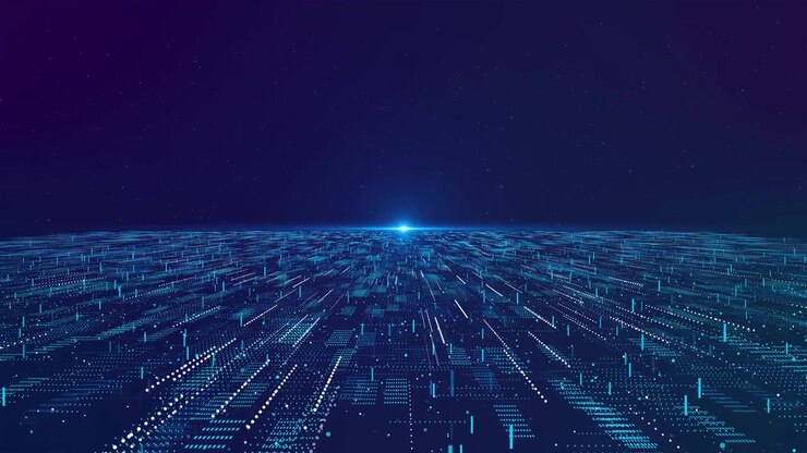 Tecnologia digitale, velocità, deep learning, big data, sfondo cibernetico, nano, informazione, innovazione, futuro.