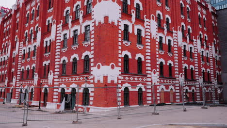 red brick building under construction