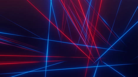 abstract neon laser lines in red and blue
