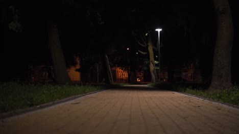 magical view of path in empty city by night