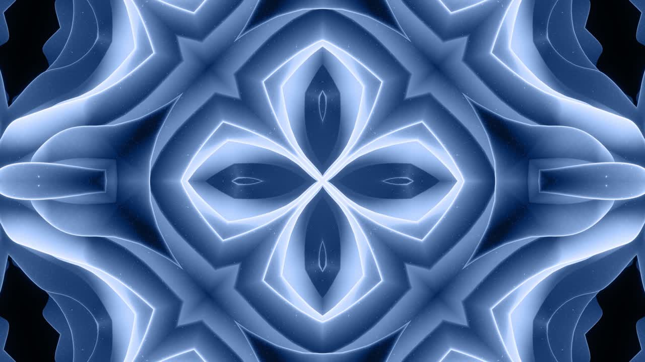 animación en bucle liso de 3d abstracto forma 3d mate negra suave en estructura simétrica de material mate brillo de luz, cambios de formas suavemente cíclicas.