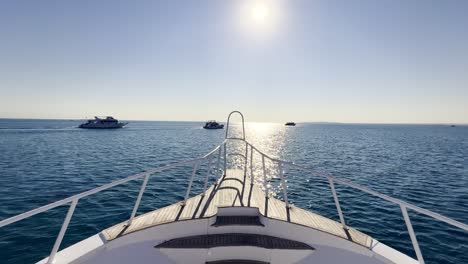 bright sun from the yacht on the red sea in egypt