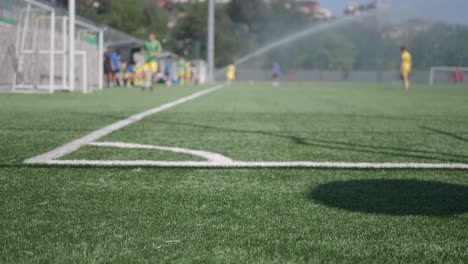 soccer practice on artificial turf field