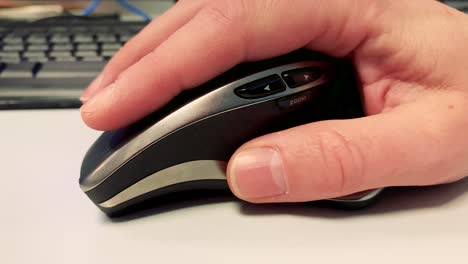 using a computer mouse in the office