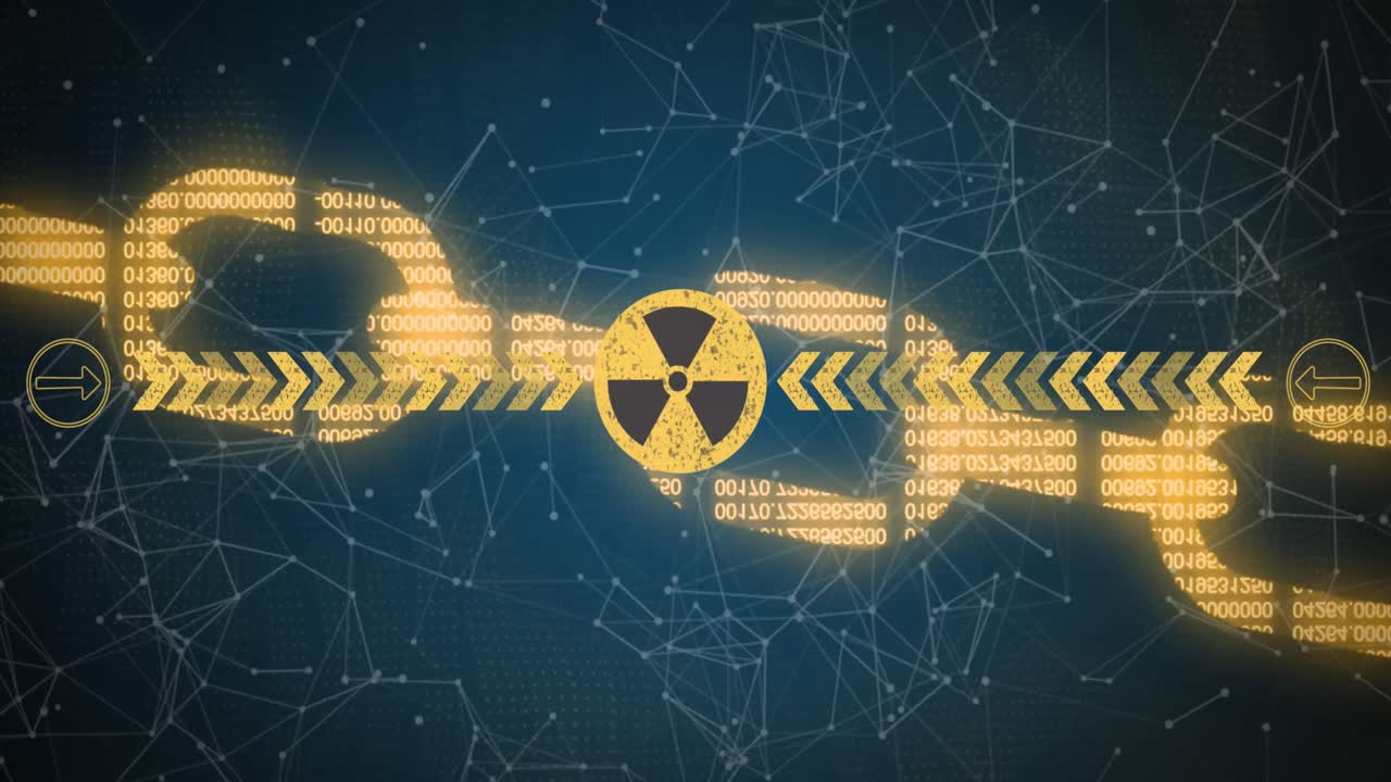 animación del símbolo nuclear sobre la cadena