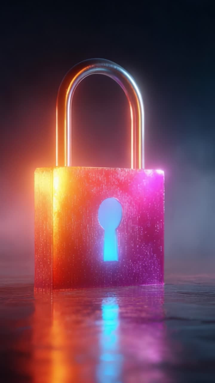 A Stunning Visual Representation of a Colorful Lock Glowing in Mysterious Fog, Symbolizing Security, Secrets, and Protection in a Digital Age