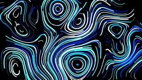 abstract creative looped bg with curled lines like blue trails on surface. lines form swirling pattern like curle noise. abstract 3d looping flowing animation as bright creative festive bg