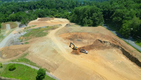 Aerial-drone-view-of-construction-equipment