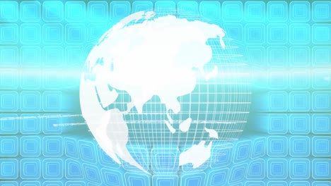 Animation-of-globe-with-network-of-connections-over-blue-screens