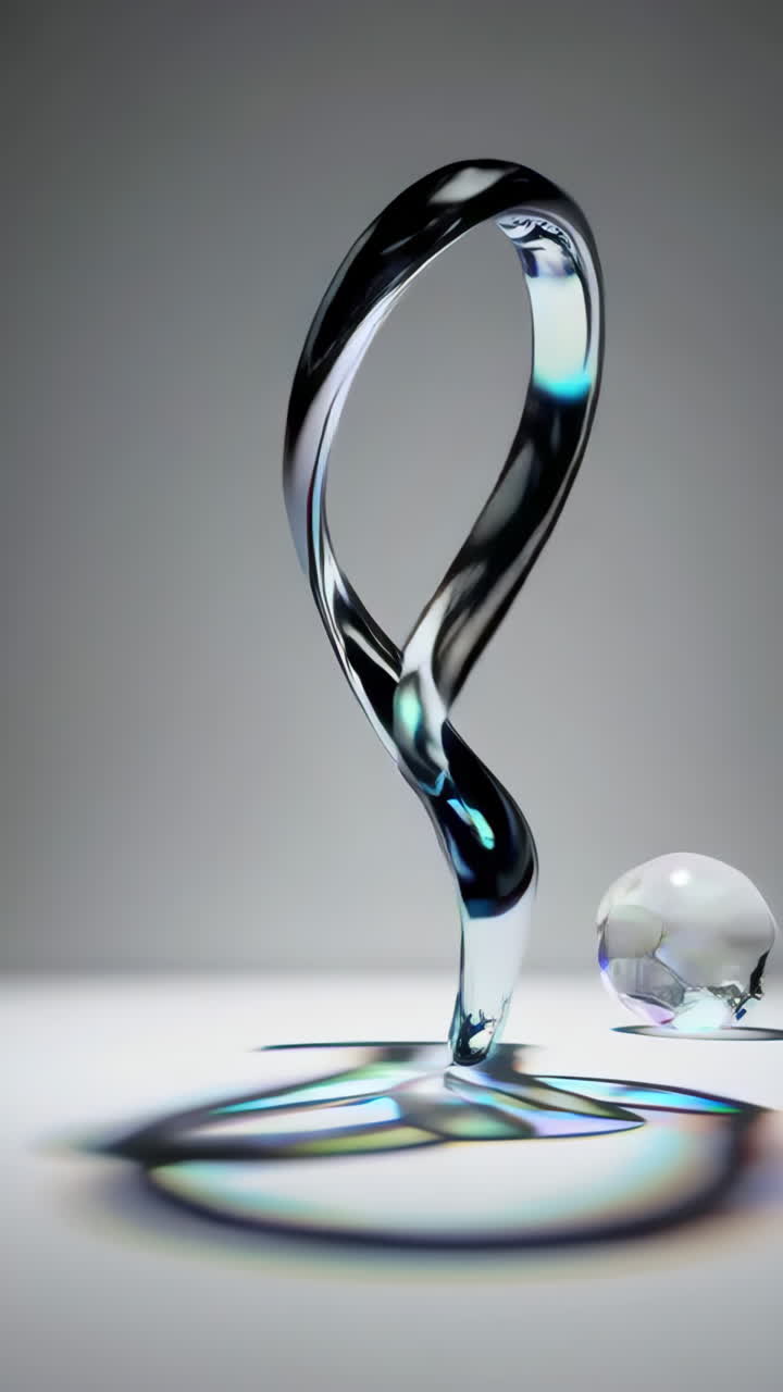 Abstract Glass Infinity Sculpture
