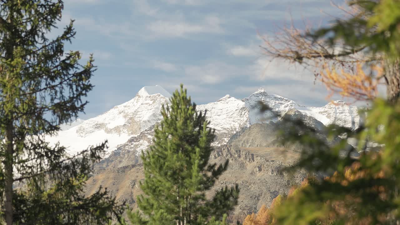 Snow capped mountains in the Alps