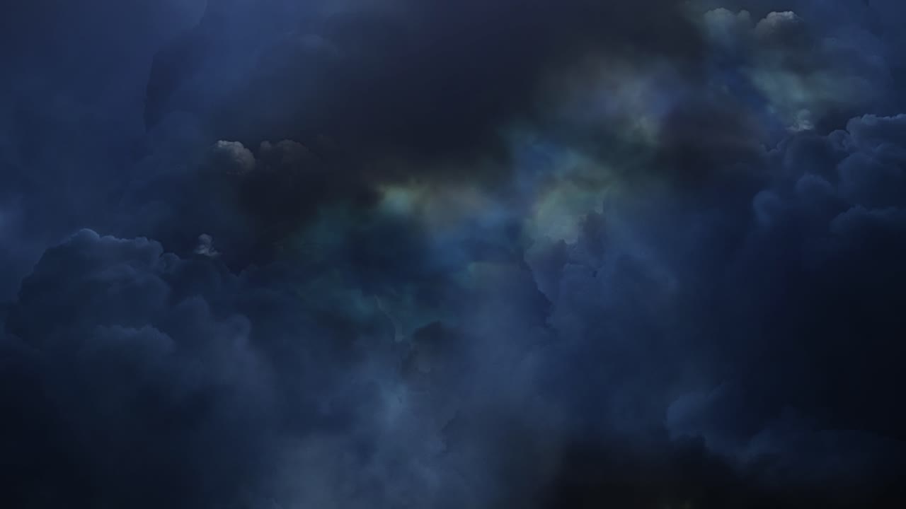 4K Lightning Flashes In Storm Clouds