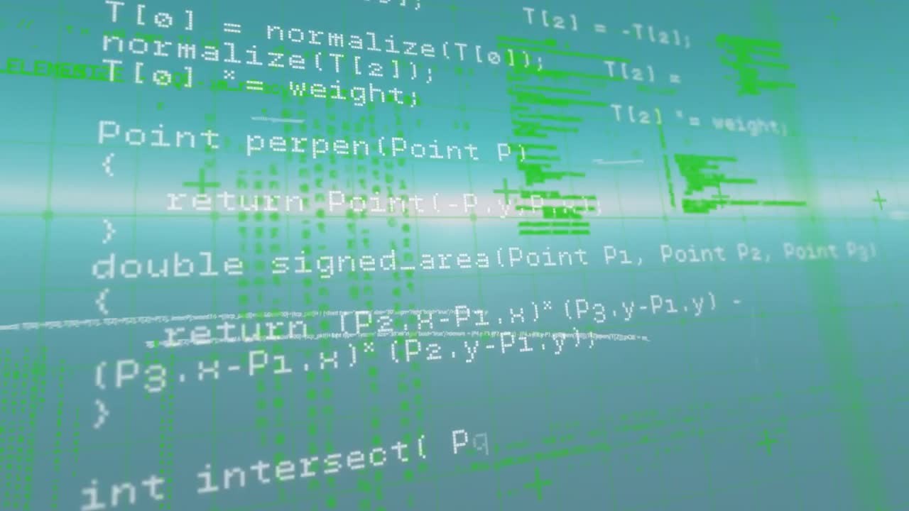 Animation of data processing over grind