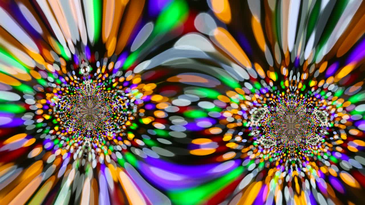 abstracto arco iris color rodando parecen dos pavos reales araña reflejo y movimiento fusión y reducción de tamaño