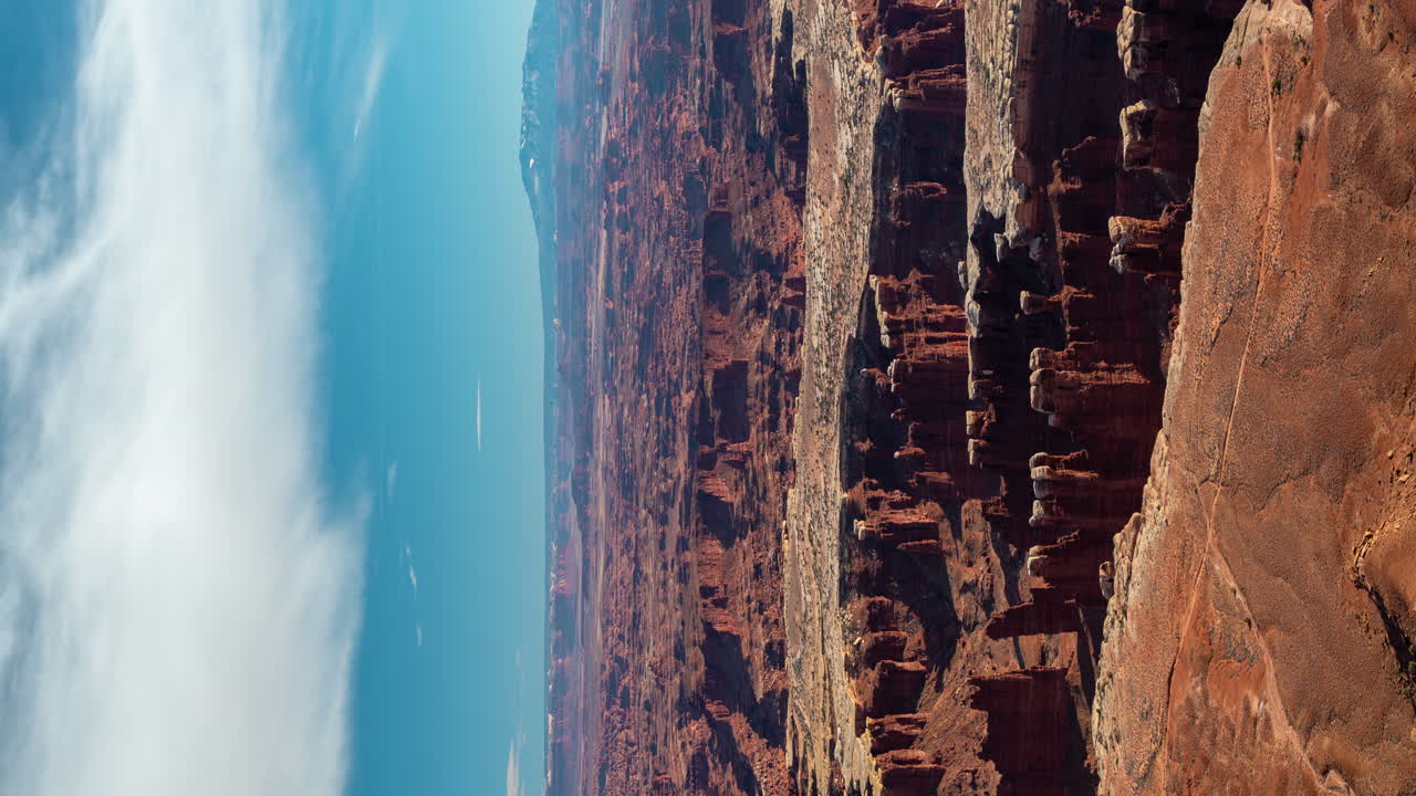 4k timelapse vertical, increíble paisaje del parque estatal de dead horse point, moab utah estados unidos