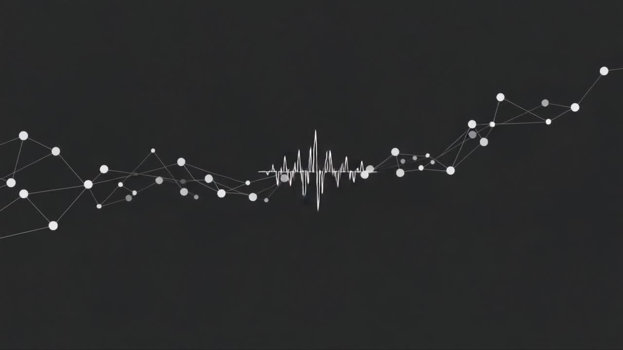 Dynamic Visualization of Sound Waves and Graphical Patterns Representing Audio Frequency Changes Over Time