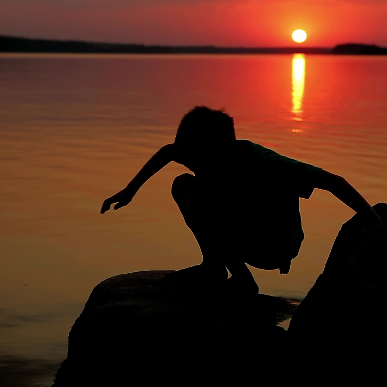 Boy With Paper Boat Near Water