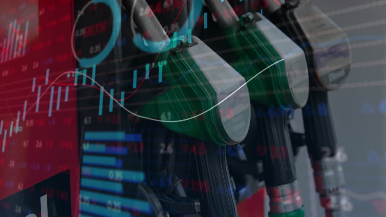 주유소에서 금융 데이터 처리의 애니메이션