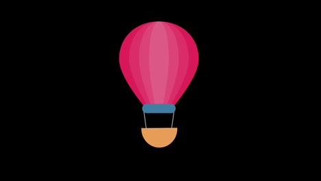 Hot-air-balloon-icon-animation-concept-transparent-background-with-alpha-channel