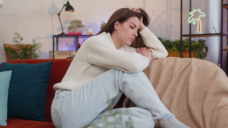 Woman-girl-at-home-suffers-from-unfair-situation-problem,-break-up-depressed-feeling-bad-burnout