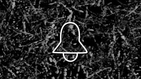 animación del icono de la campana de neón sobre un fondo texturizado