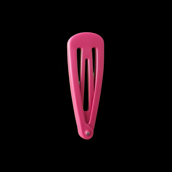 Pink Hair Clip Rotating on Black Background