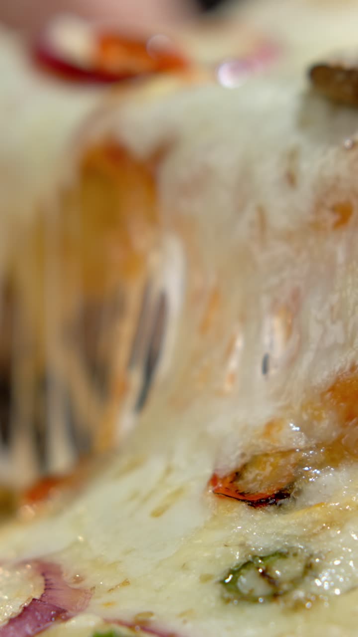 Close Up of a Cheesy Pizza