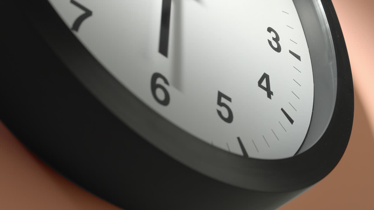 Clock Face on Cream Beige Wall in Time Lapse