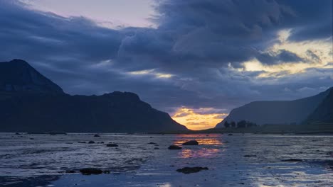 the sea water's recapturing of the lowlands during the tide