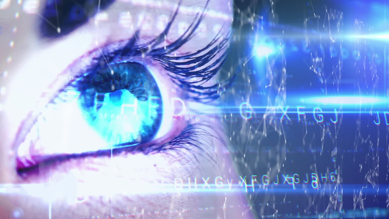 elaborazione dei dati attraverso l'occhio umano contro la rete di connessioni