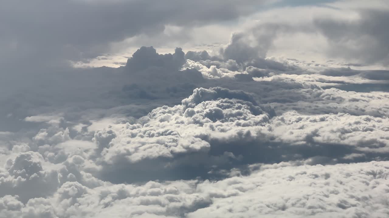 Fascinating view of clouds from airplane during travel