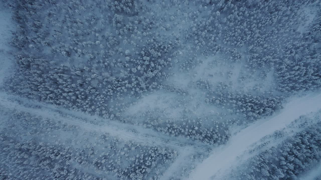 верхний вид покрытого снегом великого тайги в лапландии в финляндии