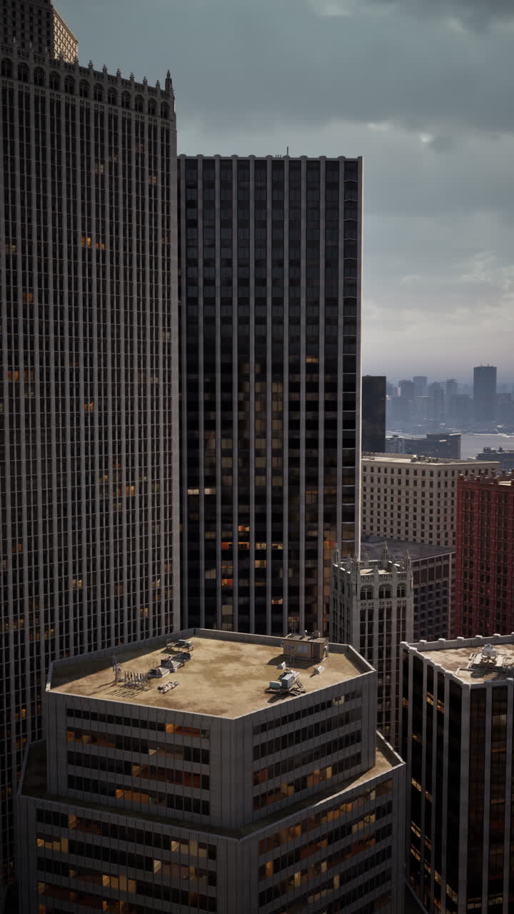 vista aérea de rascacielos en una ciudad