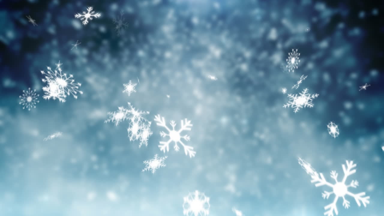 nieve cayendo sobre un fondo azul