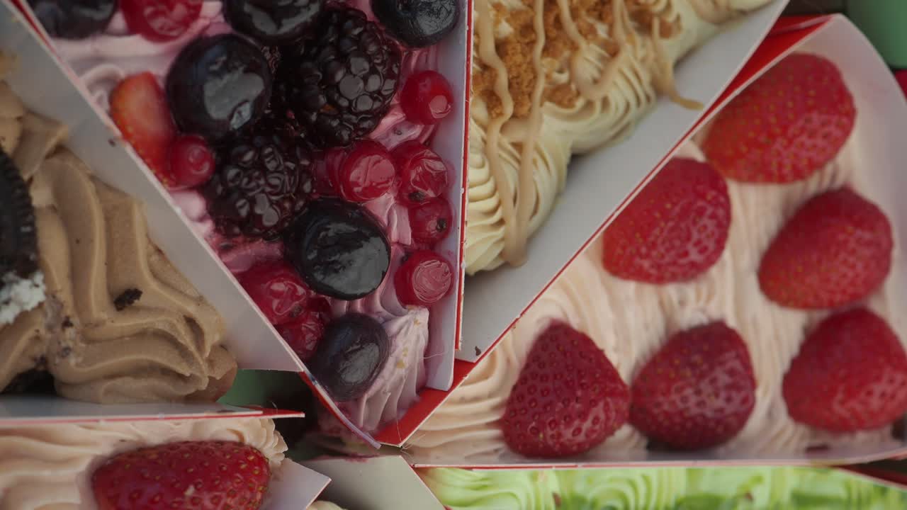 Assorted Desserts with Berries and Cream