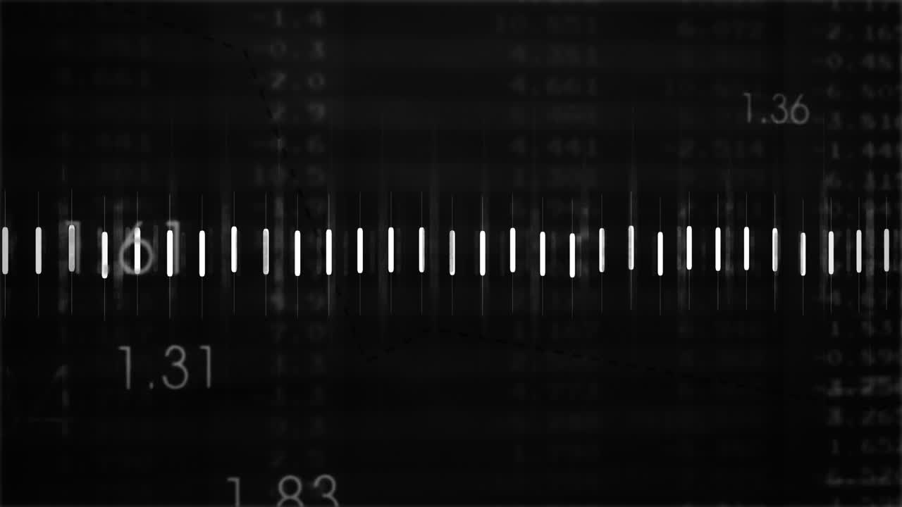 검은색 배경에 숫자 위에  ⁇ 색 선의 애니메이션