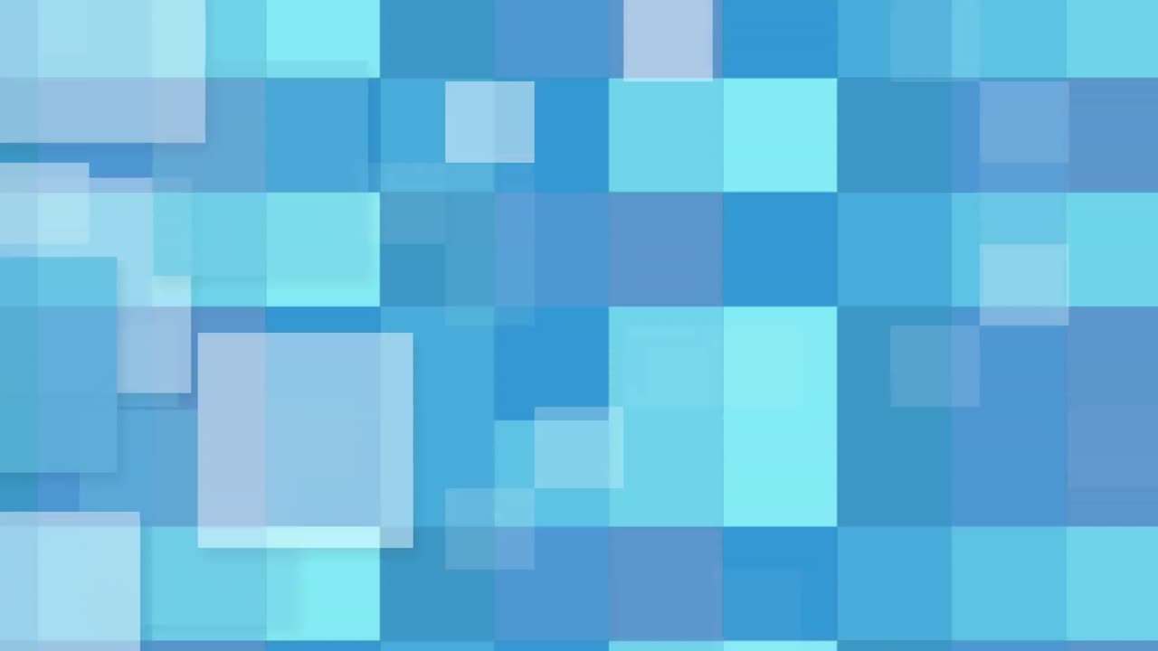 Animation of moving shapes over blue background
