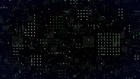 digital animation of dots pattern design against black background