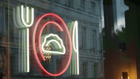 neon sign fork spoon restaurant cafe showcase