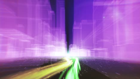 paisaje urbano futurista abstracto por la noche