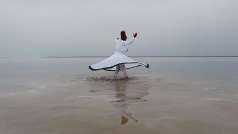 sunset and whirling at the sea, sufi. sufi whirling (turkish: semazen) is a form of sama or physically active meditation which originated among sufis. 4k