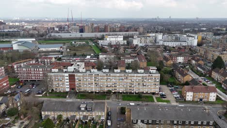 apartamentos del consejo viviendas asequibles hornsey norte de londres dron, aéreo