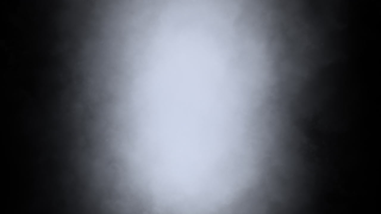 Abstract Front Facing Smoke Fog Coming From Central Point Towards Camera on Black Background. Ideal for Compositing Using Add and Screen Modes.